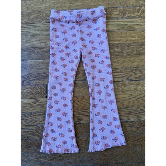 Zara Girls' Floral Mauve Flare Pants Size 5 - Picture 2 of 4